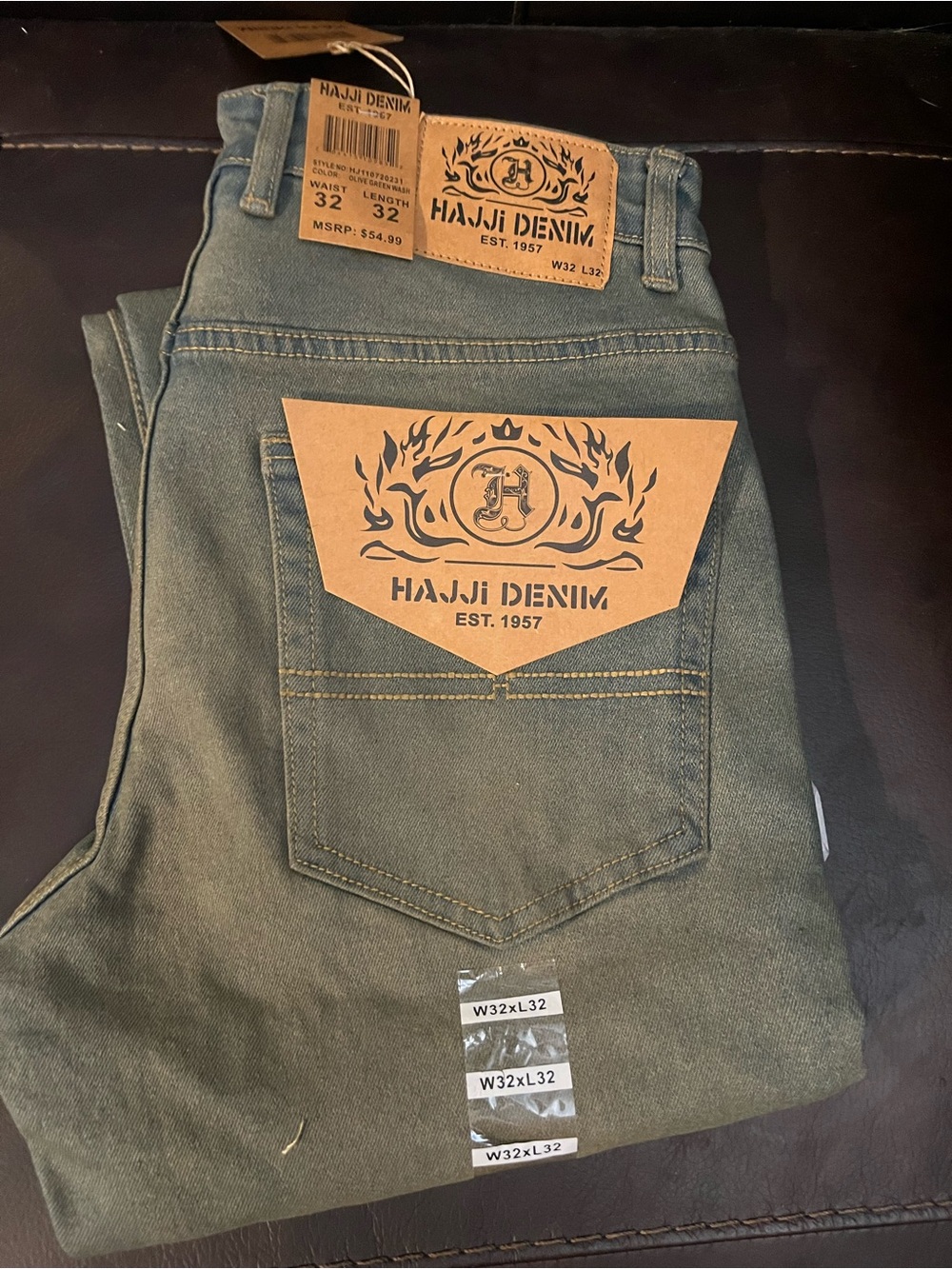Hajji Denim Men’s Skinny Jeans 32x32 Stone Wash NWT